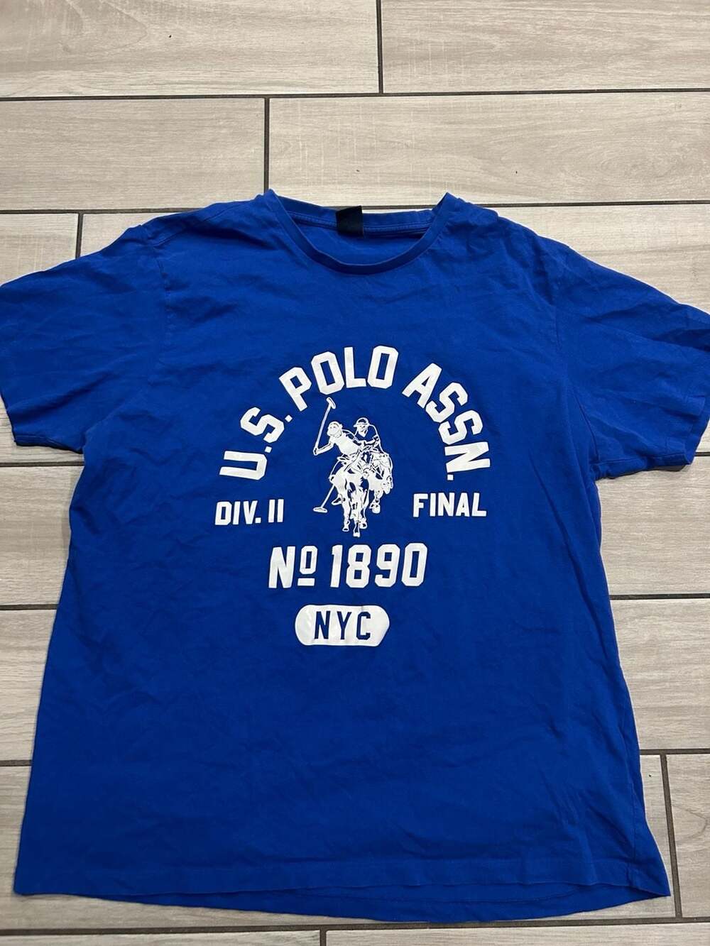 U.S. Polo Assn. Men's Blue Div. II Final No 1890 NYC T-Shirt, Size 2XL